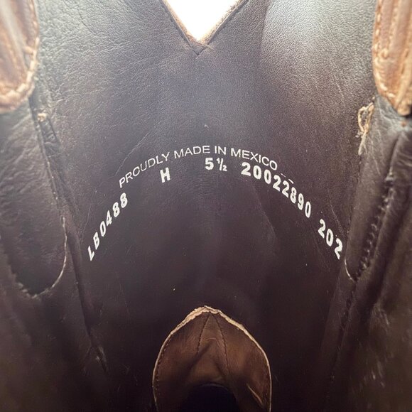 Lane LEXINGTON Womens Cowboy Boots Size 5.5 Brown Western Cowgirl Mid Calf Tall - Picture 9 of 11